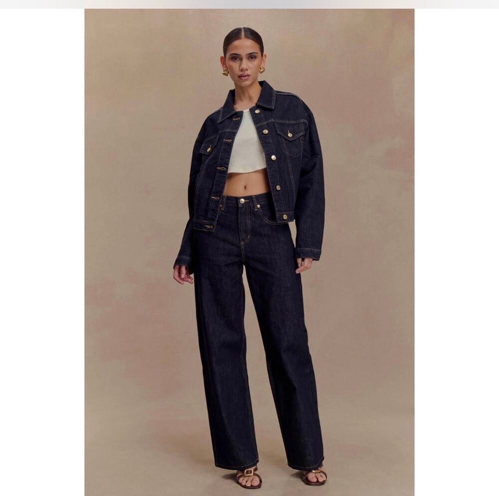 New Meshki Mannon mid rise denim jeans washed indigo sz 10